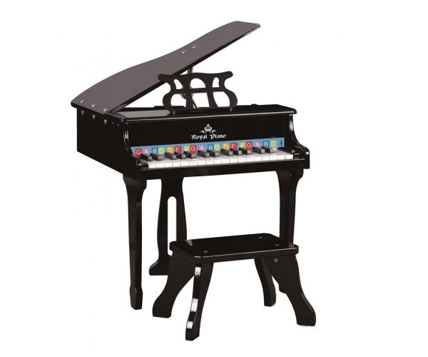 פסנתר עץ מלכותי רויאל בצבע שחור לילדים