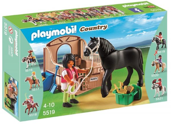 פליימוביל בכפר- רוכבת עם סוס שחור 5519