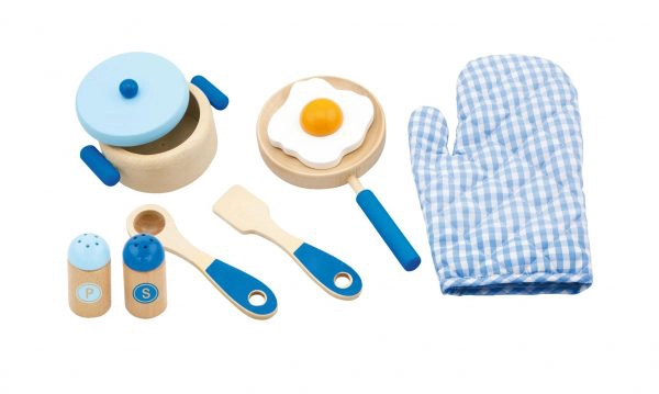 ויגה - סט כלי מטבח + כפפה כחול
