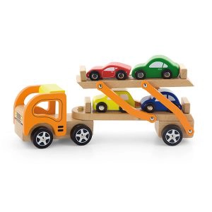 ויגה - מוביל מכוניות עץ עם 4 מכוניות