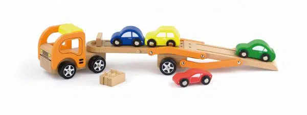 ויגה - מוביל מכוניות עץ עם 4 מכוניות