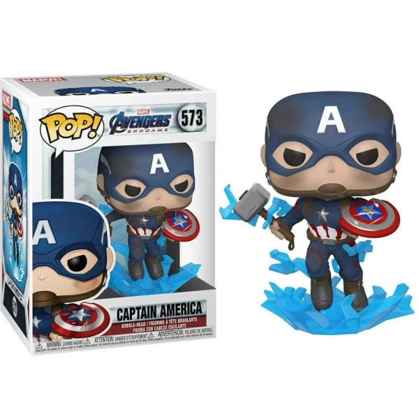 בובת פופ מארוול אנד גיים קפטן אמריקה עם פטיש ומגן