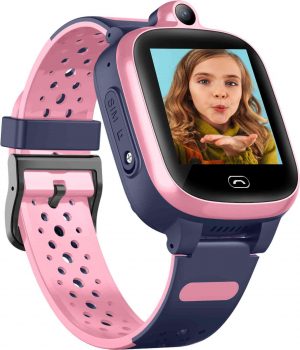 שעון GPS לילדים Kidiwatch וידאו בצבע ורוד - רשת דור 4