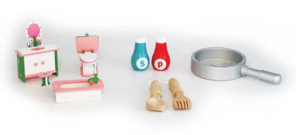 iam - מטבח משחק ובית בובות לילדים מעץ עם אביזרים