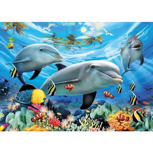 פאזל 300 - דולפינים במעמקי הים
