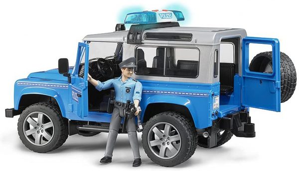 ג'יפ לנדרובר משטרה כחול + שוטר - ברודר 2597