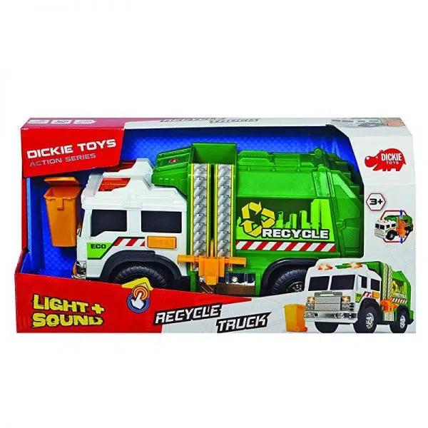 דיקי טויס - משאית אשפה ירוקה 30 ס"מ עם אורות וצלילים