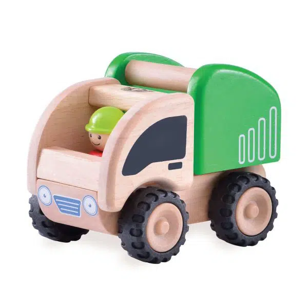 משאית אשפה ירוקה מעץ