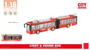 אוטובוס כפול אדום עם אורות וצלילים