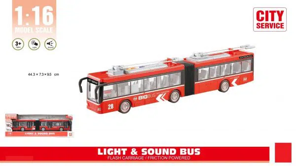 אוטובוס כפול אדום עם אורות וצלילים