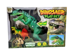 דינוזאור גדול עם קולות וזוג דינוזאורים קטנים
