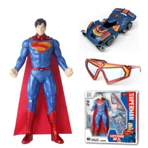 DC - בובת סופרמן כ- 30 ס"מ עם מכונית ומשקפיים