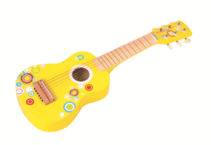 גיטרה מעץ בצבע צהוב